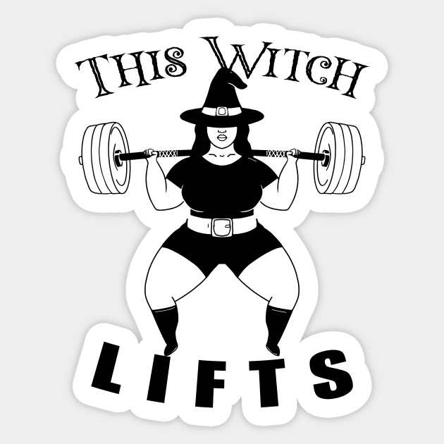 This witch Lifts Powerlifter witch Funny Halloween Gym Sticker by SusanaDesigns